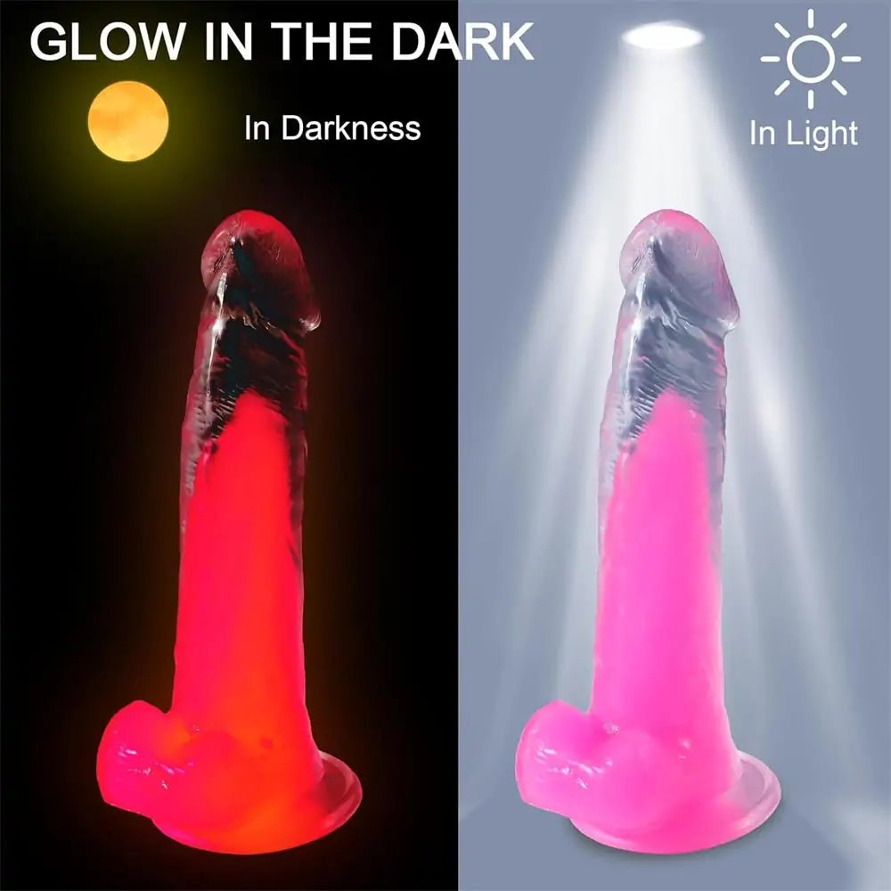 9 Inch Glow in The Dark Thick Strong Suction Cup Dildo
