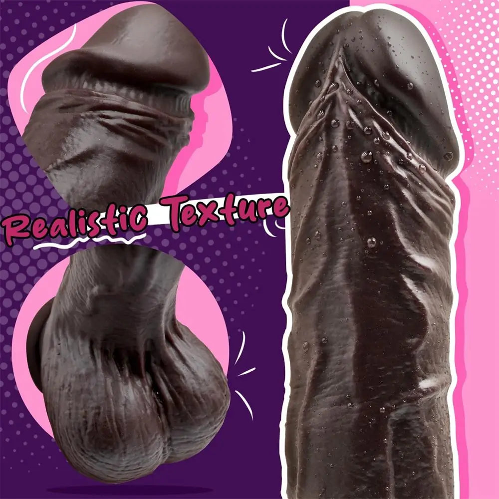 9 Inch Wriggling Black Dildo Vibrator with Remote Control