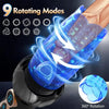 9 Rotating Thrusting Transparent Sleeve LED Display Automatic Male Stroker