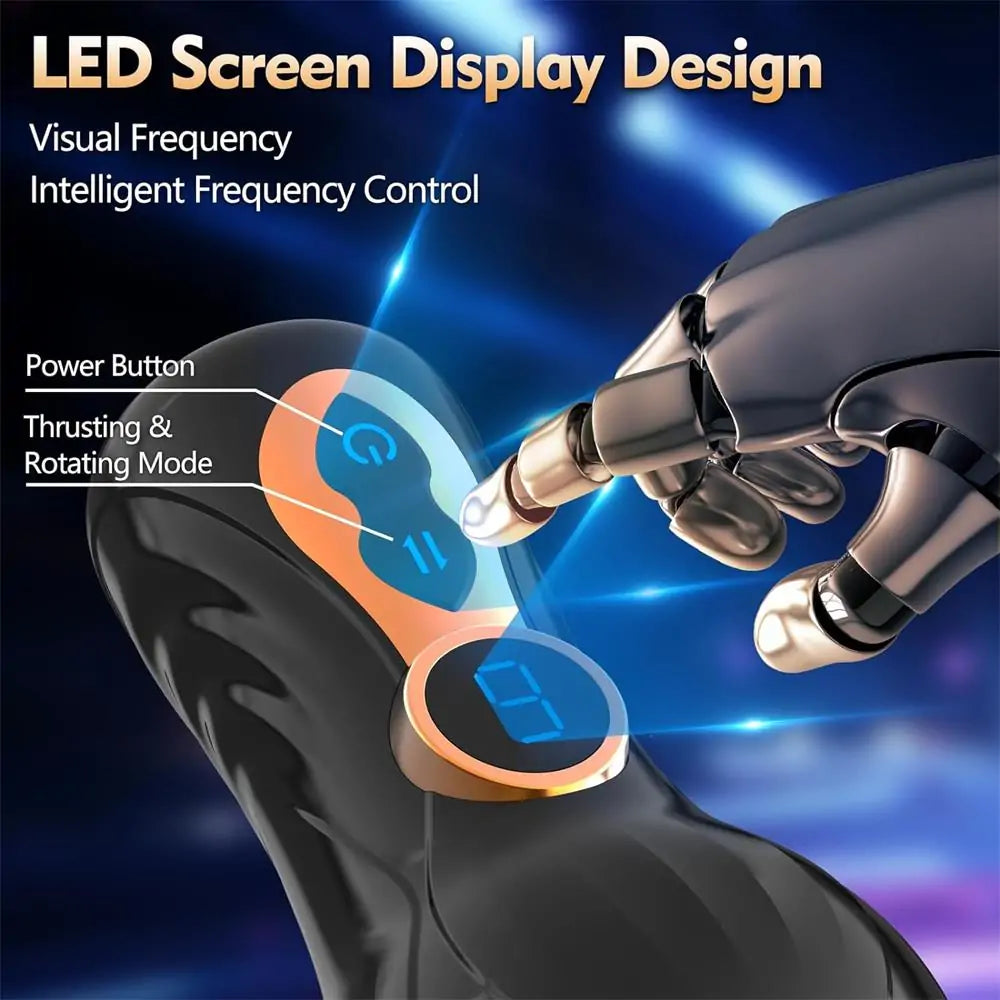 9 Rotating Thrusting Transparent Sleeve LED Display Automatic Male Masturbator