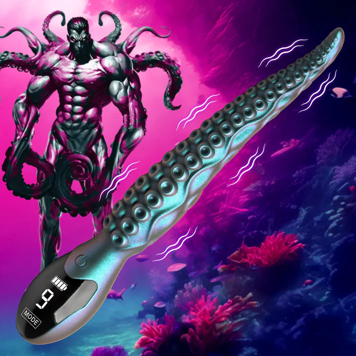10.6" Tentavibe Flexible Silicone Shaft Vibrating Tentacle Dildo Digital Screen Vibrator