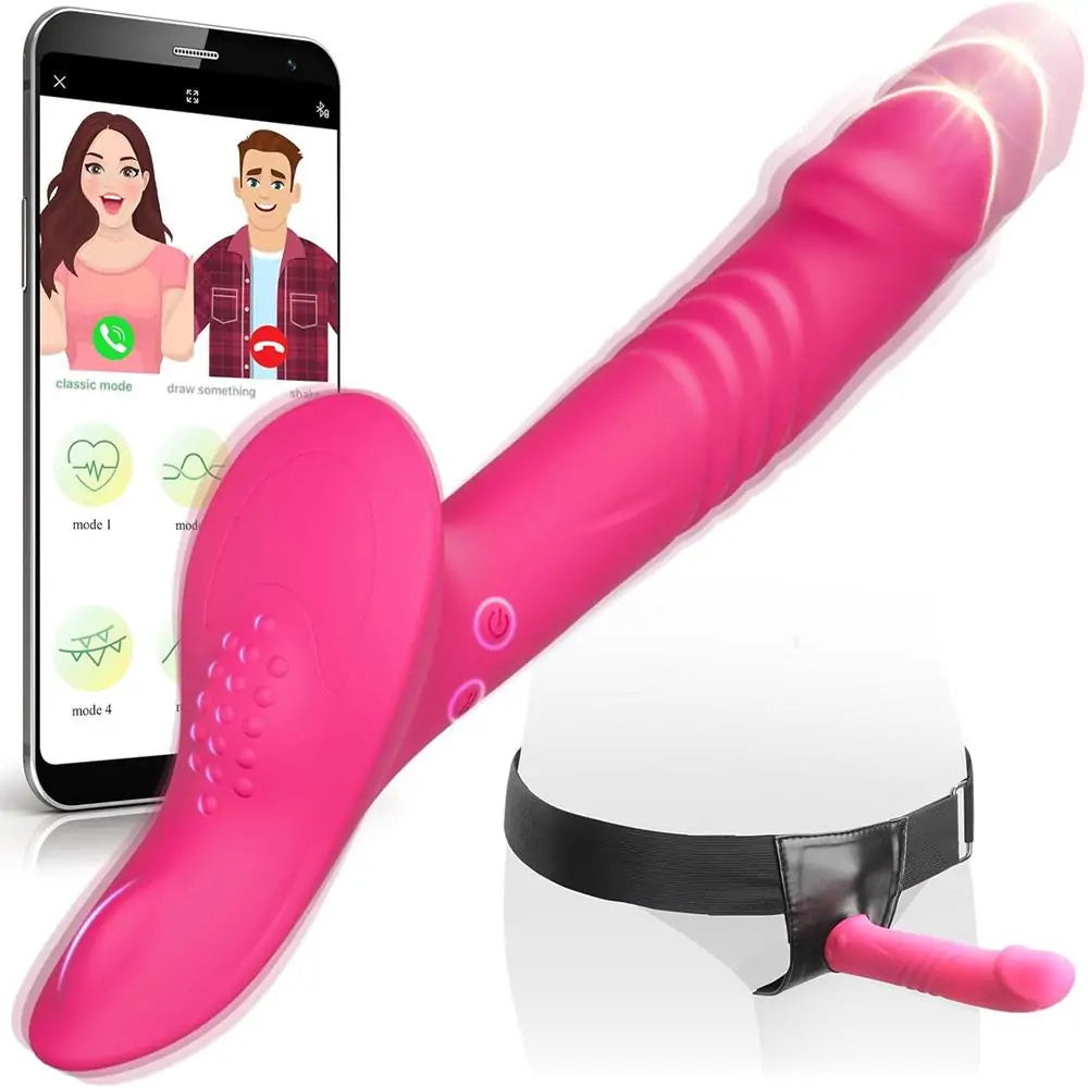 APP Remote Control Strapless Strap-On Wearable Realistic Thrusting Dildo