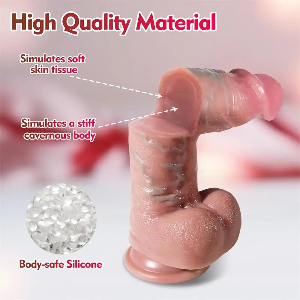 8.5"' Realistic Silicone Thick Dildo with Strong Suction Cup