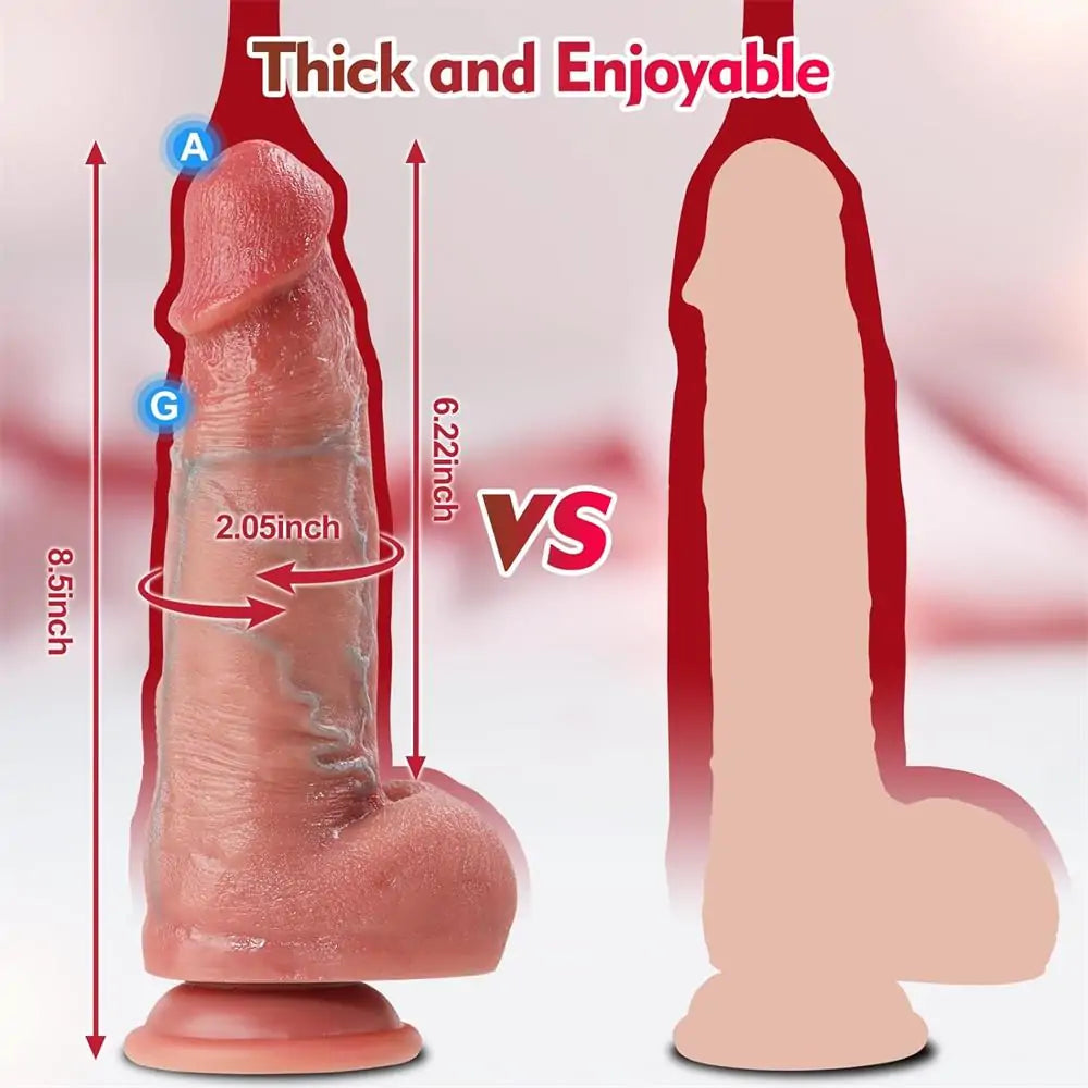 8.5"' Realistic Silicone Thick Dildo with Strong Suction Cup