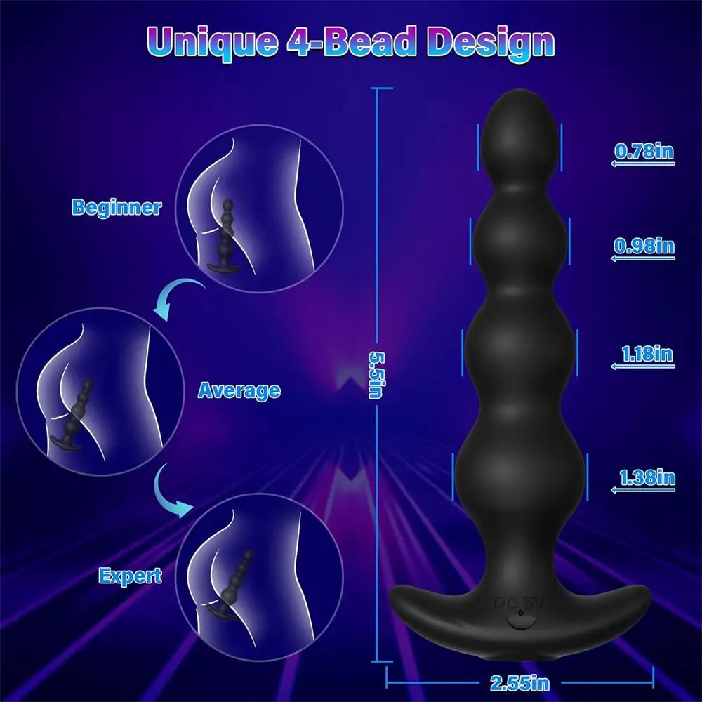Evolved Anal Rammer Anal Beads Vibrators with App Control 9 Vibration Modes 5.5 Inch