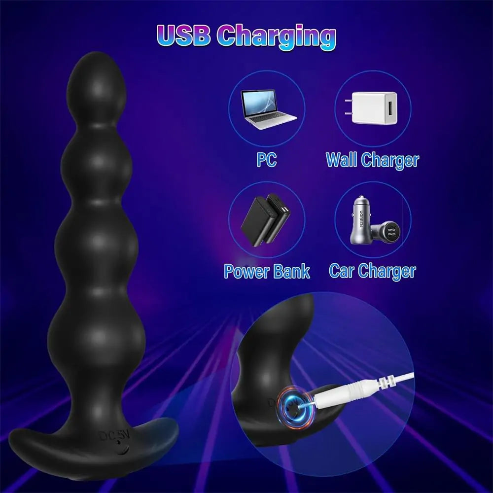 Evolved Anal Rammer Anal Beads Vibrators with App Control 9 Vibration Modes 5.5 Inch