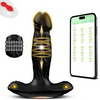 Anus Pleasure Pulsing Prostate Massager with 9 Thrusting Ring & 9 Wiggling 4.9 Inch
