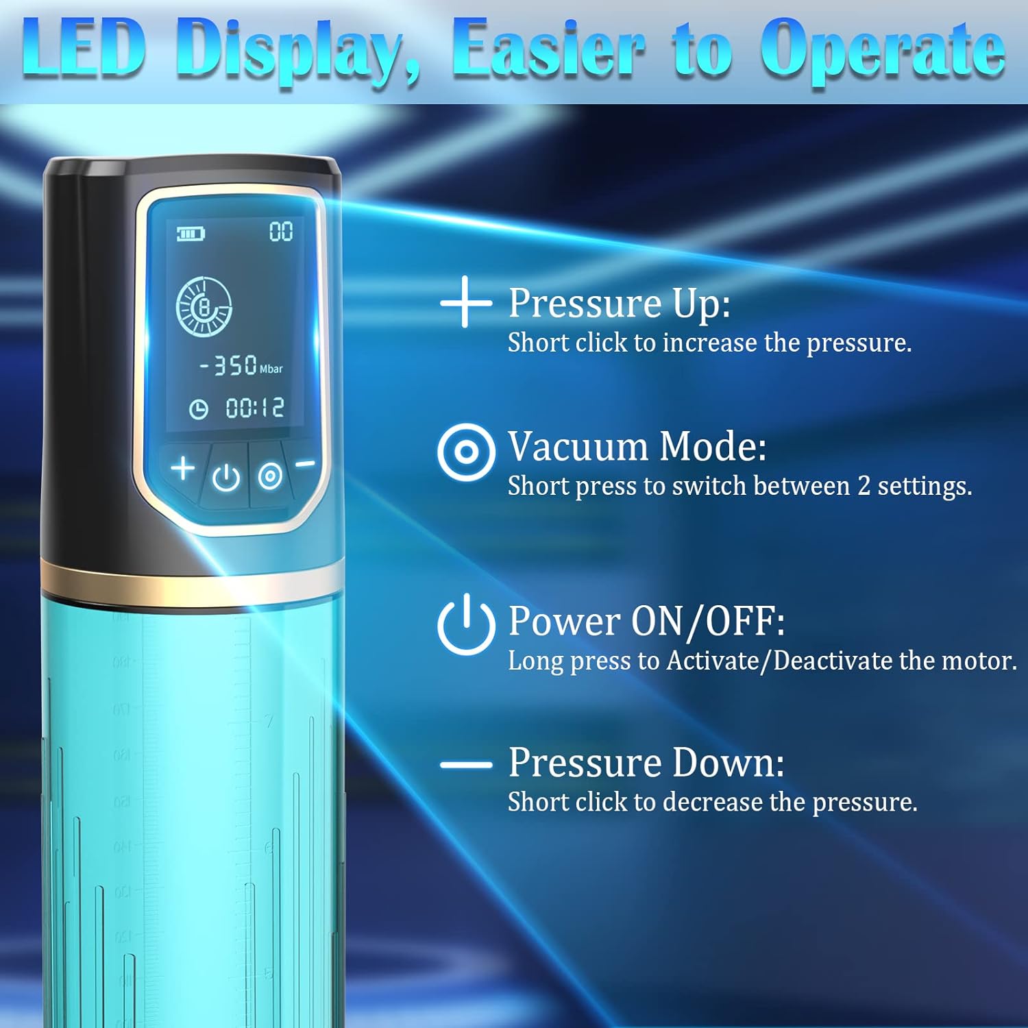 Pumped Premium Rechargeable Automatic LCD Penis Pump