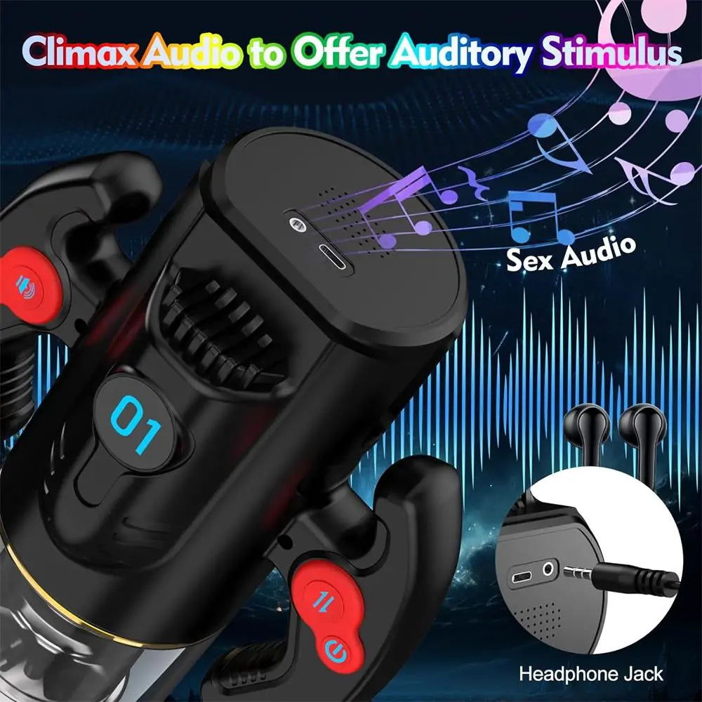 Automatic Sucking Male Masturbator Cup with Sex Audio LCD Screen
