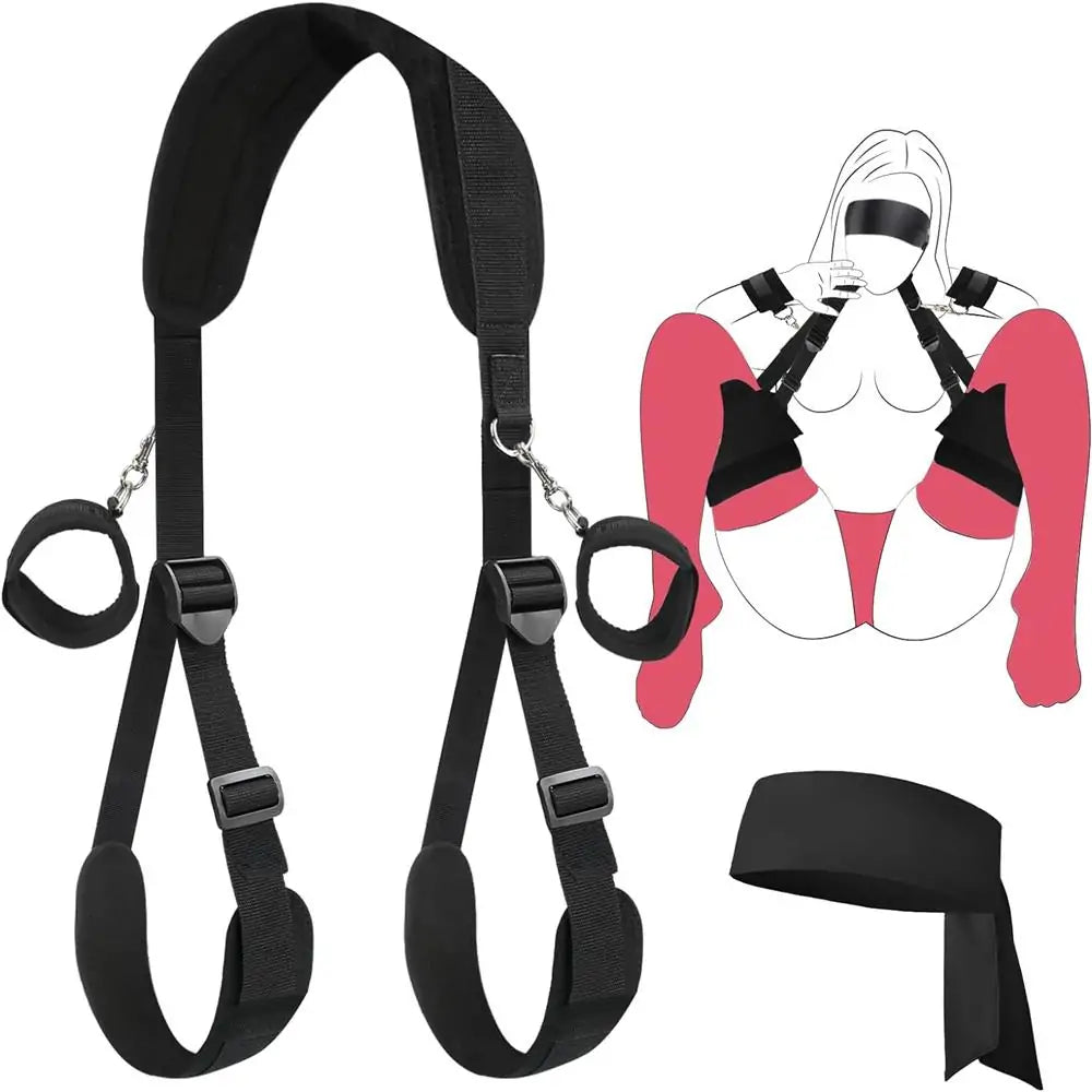 BDSM Sex Bondage – Sex Toys Adjustable Thigh Sling & Demountable Handcuffs