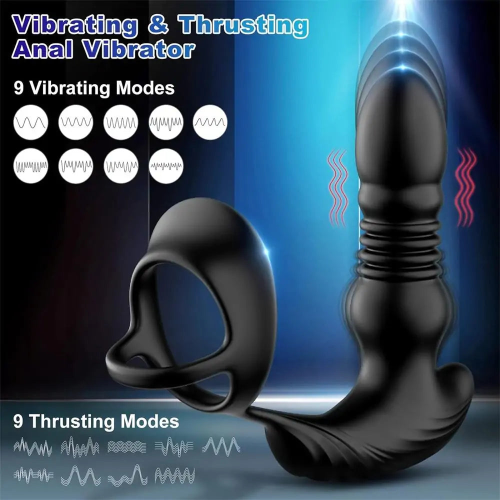 DEMON - App & Remote Control Thrusting Anal Vibrator Prostate Massager with Cock Ring