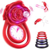 Evolved Dual Loop Rose Cock Ring Couples Vibrator with 10 Vibrations