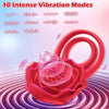 Evolved Dual Loop Rose Cock Ring Couples Vibrator with 10 Vibrations