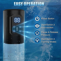 Electric Penis Pump Air Water Extender with 4 Training Pressure and 3 Suction Modes