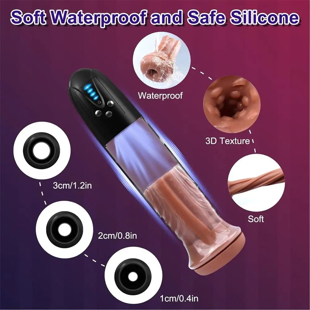 Electric Penis Vacuum Pump Sex Toy with Sensation Sleeve
