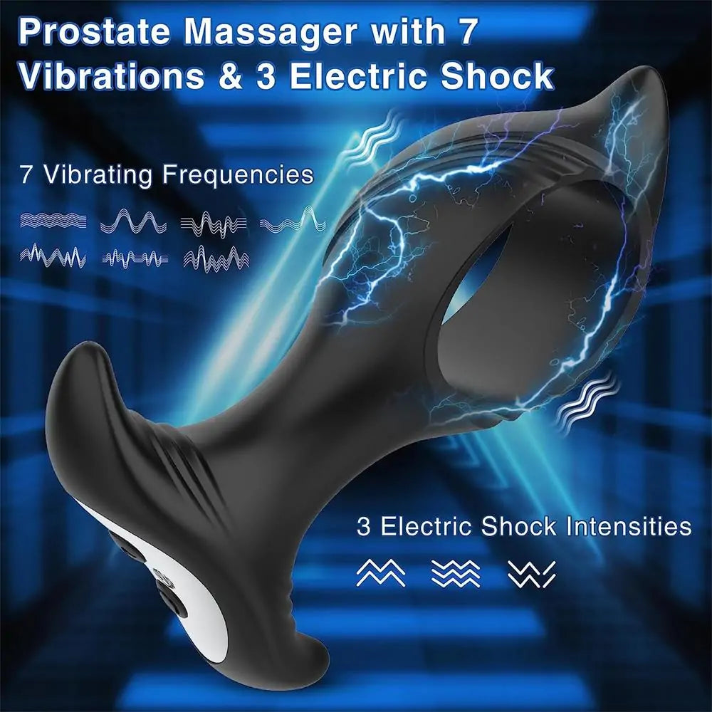 Electric Shock Anal Plug Vibrator-Prostate Massager Toys 