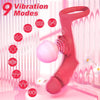 2-in-1 Travel Teaser Ignite Finger Vibrator with 9 Modes Rose Vibration