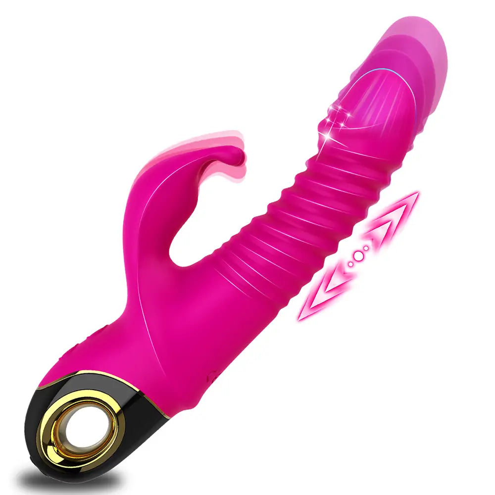 Hypnotic Bunny Smooth - Thrusting Dual Vibrator with 9 Vibrating & 5 Telescopic Modes
