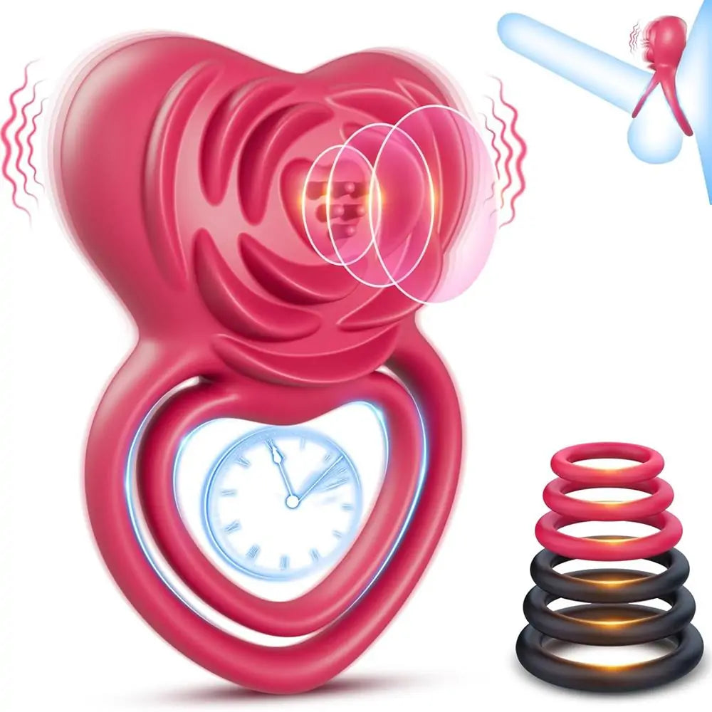 Love Ring Heart Shaped Vibrating Cock Ring Clitoral Stimulator