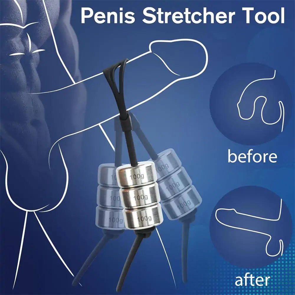 Metal Penis Trainers - Penis Enlargement Extension with Adjustable Weight (100g/3.53oz)