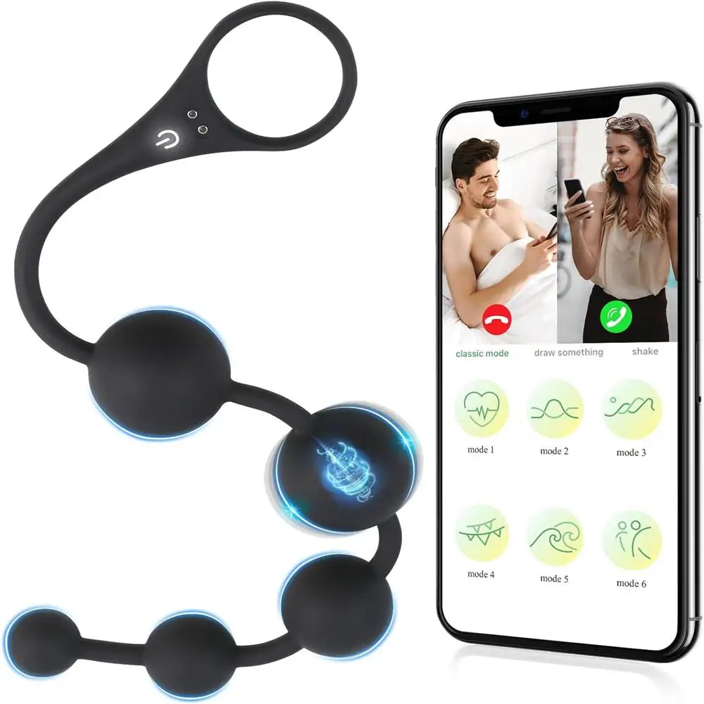 Smooth Silicone Anal Power Jiggle Balls 9 Function Vibrating 14.5 Inch