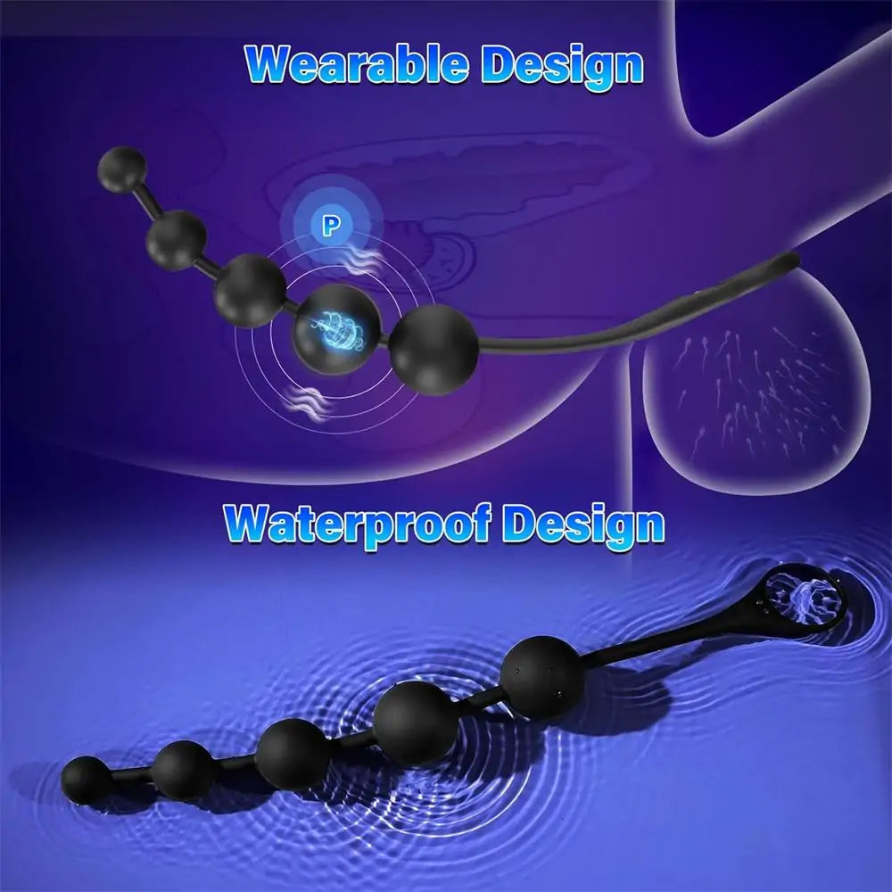Remote-Controlled Vibrating Anal Beads with Ball Ring