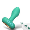Remote Controlled 360° Twirling Green Textured Vibrating Butt Plug