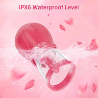 Rose Tongue Pump Clitoris & Nipple Vibrator, 5 Lick - Vibrating & 4 Sucking Modes