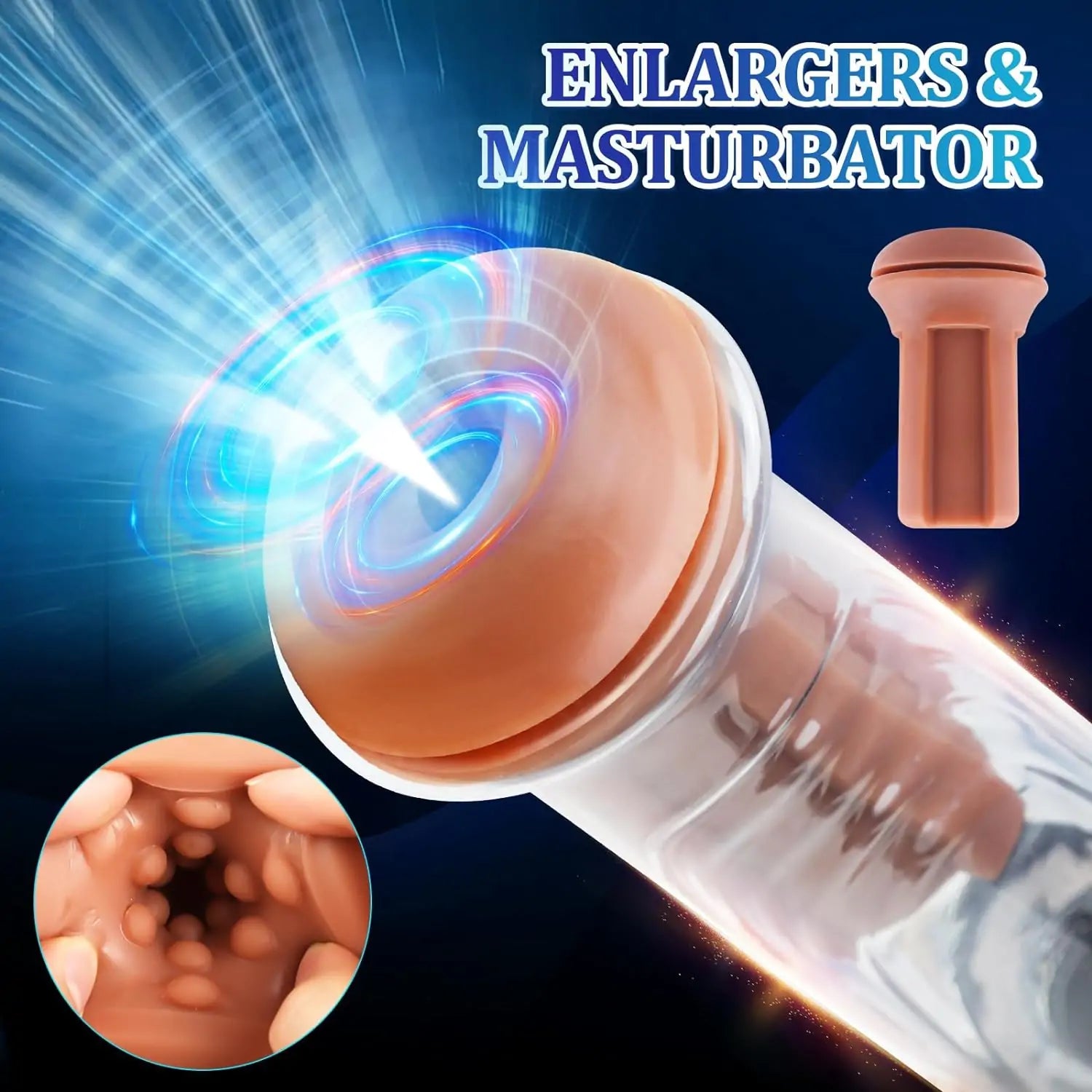 Vacuum Electric Penis Pump Digital Penis Enlarger Growth with Pussy Stroker