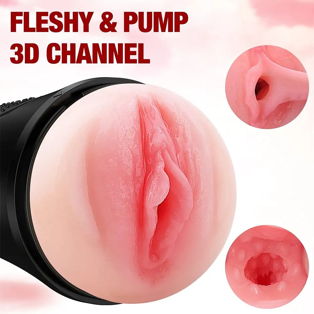 Vibrating Male Masturbator Squeezable Pocket Pussy Stroker