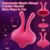 Vibrating Nipple Clamps Rabbit Vibrator with 9 Vibration Modes #SoloPublic