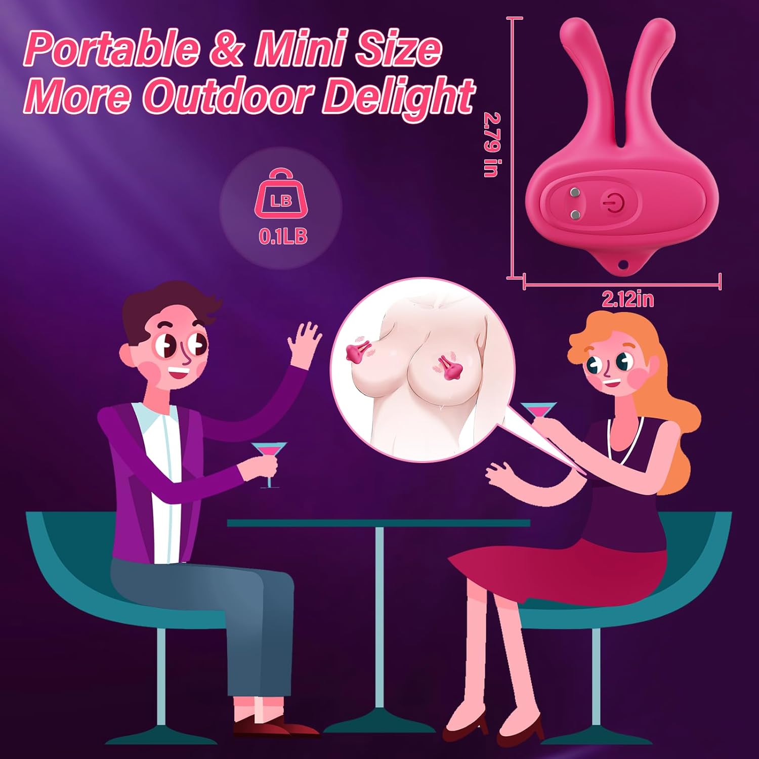 Vibrating Nipple Clamps Rabbit Vibrator with 9 Vibration Modes #SoloPublic