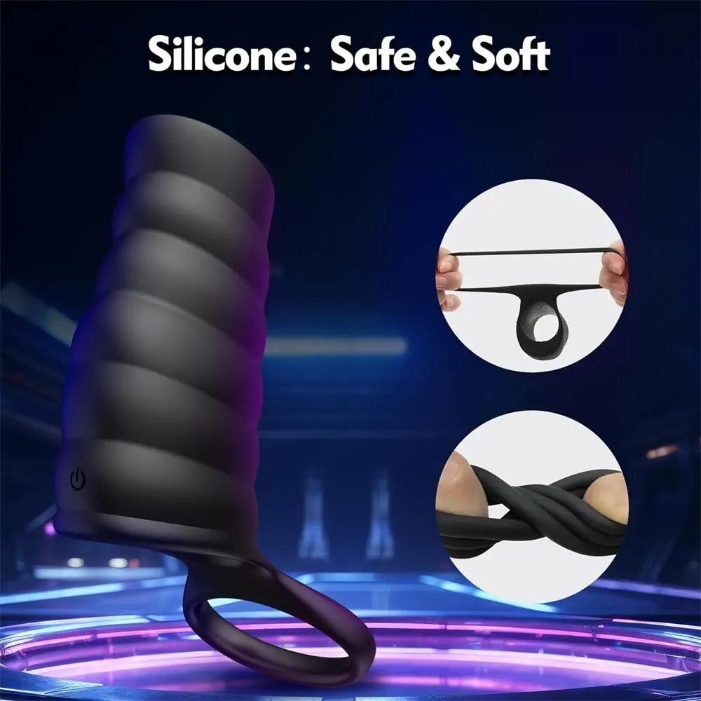 Vibrating Penis Sleeve Enhancing Hardness & Long Lasting Cock Ring