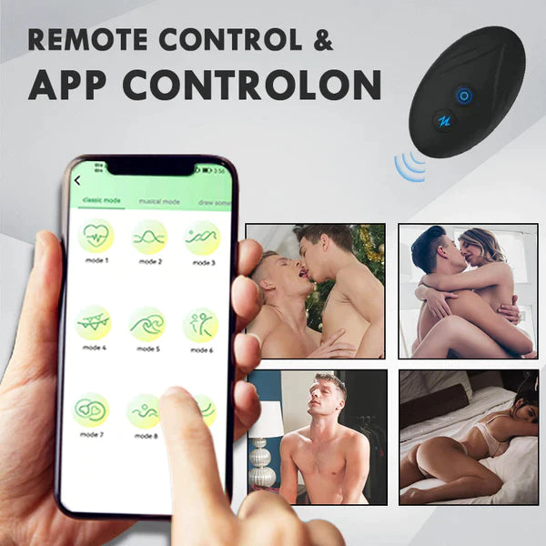 Wearable 9 Thrusting Remote Control Anal Vibrator With Cock Ring