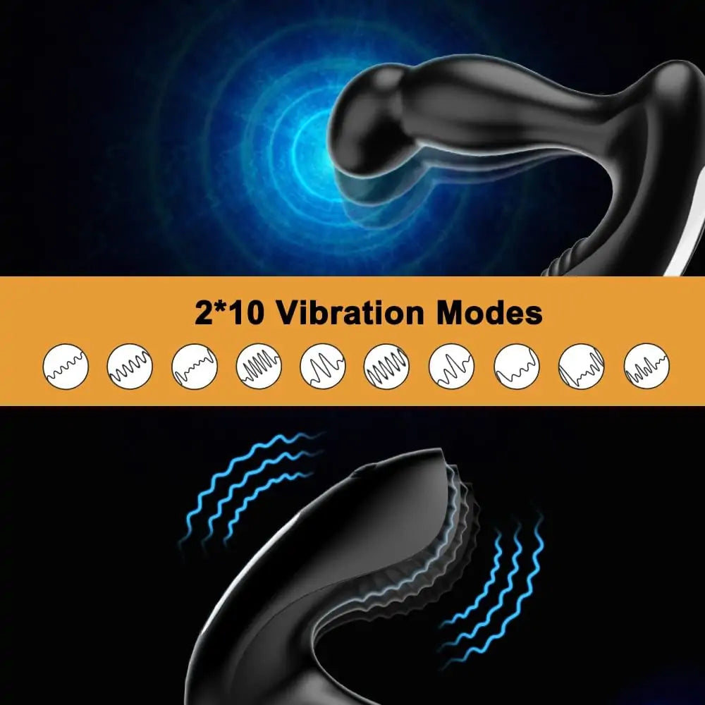 Wiggle-Jiggle Prostate Massager with 5 Swing Motion & 10 Vibration Modes