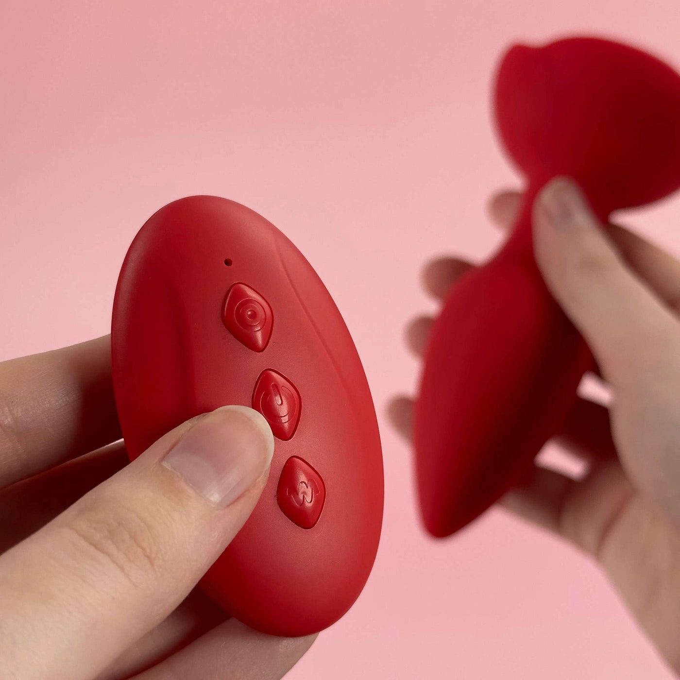 Vibrating Rose Glow Butt Plug with Remote Control 3.9 Inch