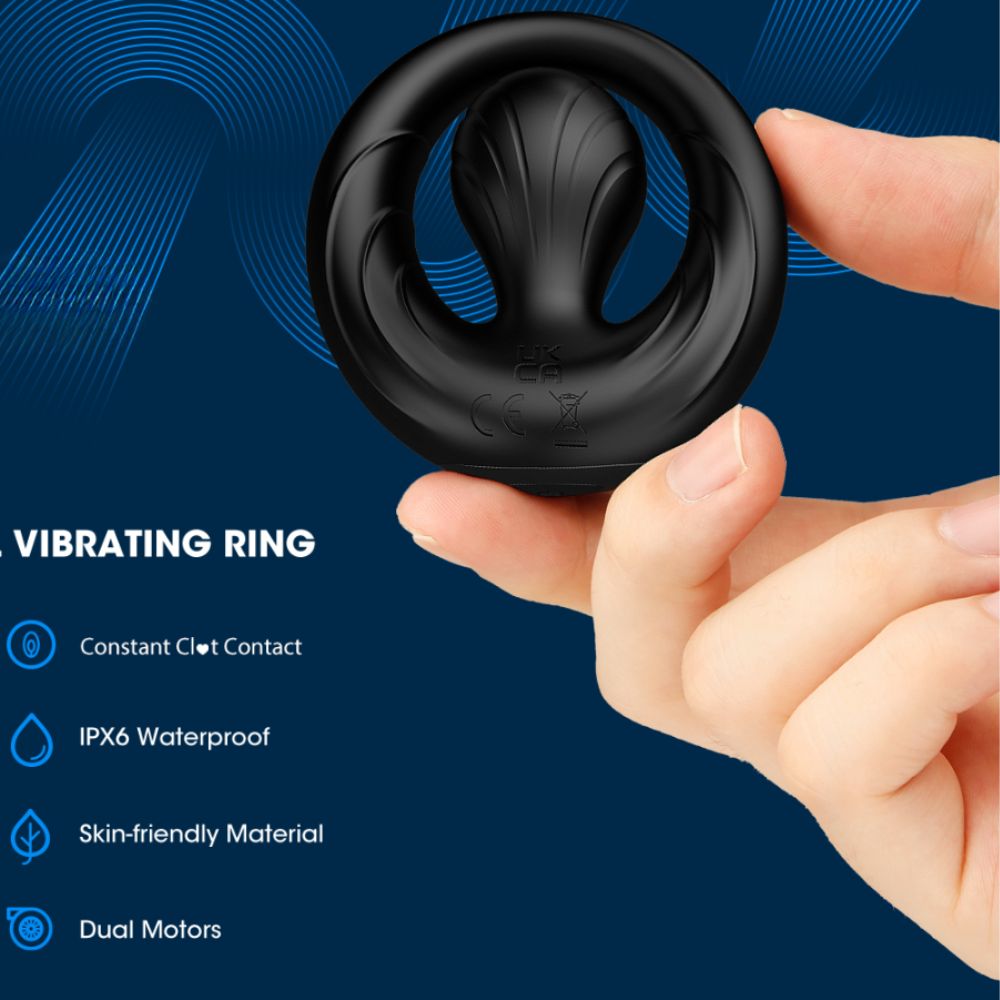 Vibrating Cock Ring with Flexible Bulb, Strong Erection, Stay Hard & Please Her (≤50 dB)