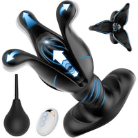 Anal Extender Upgraded Penis Trainer with Tension Shock Flapping Thrusting Vibrating 6 Inch (<45 dB) + Enema Bulb Ball