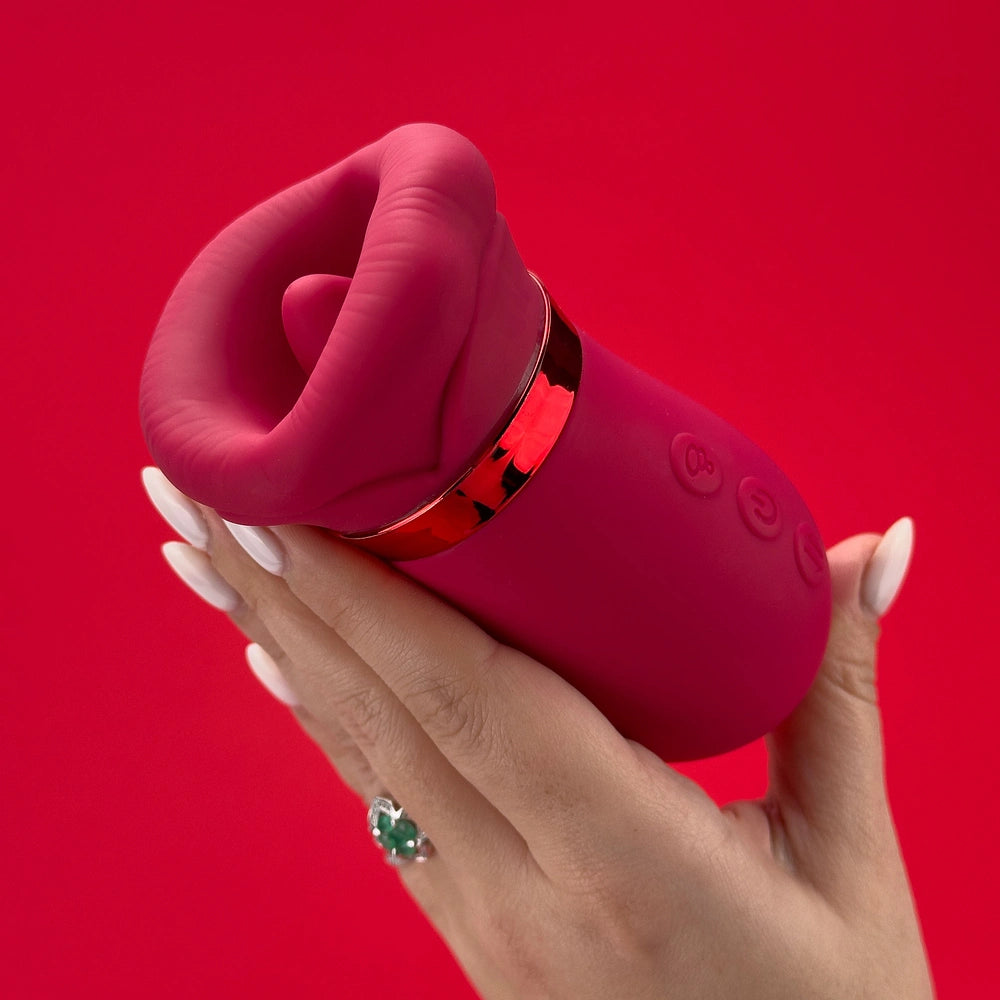 Pleasure Kiss Sensual Arouser 5IN1 Mouth Sucking Vibrator, 10 Tongue Licking, 3 Auto & 1 Manual Sucking #Pussy Eating #Girl on Girl #Face Riding