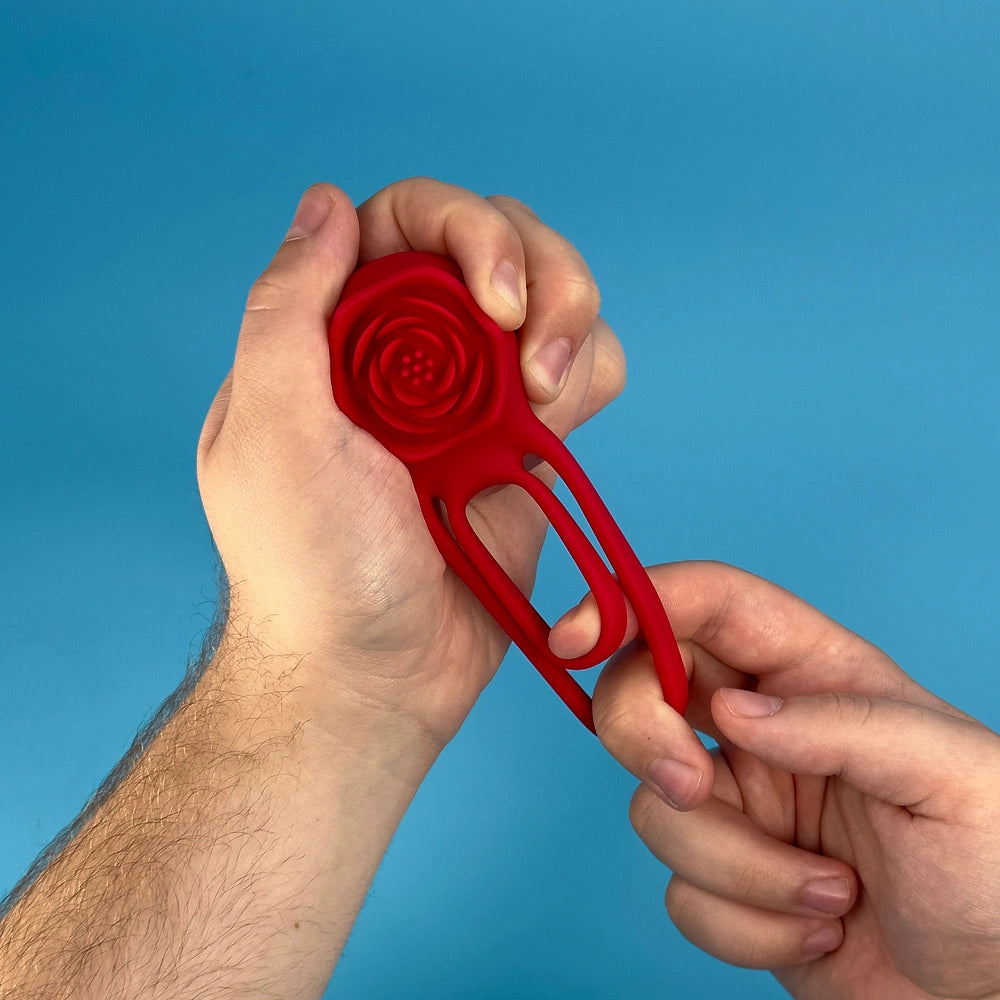 Dual Loop Rose Cock Ring Couples Vibrator with 10 Vibrations #Real Couples #Doggystyle #Erection