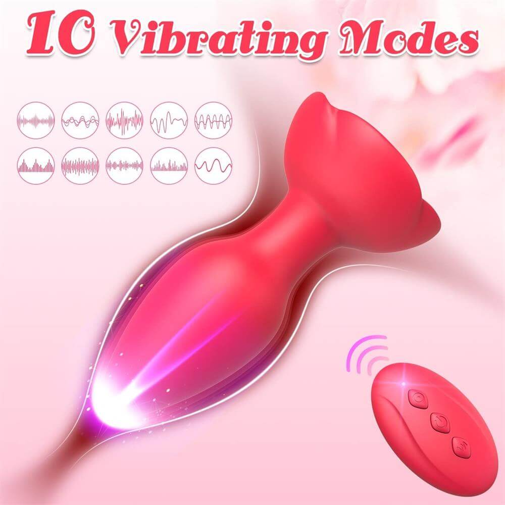 Rose Butt Plug Toy | Red Silicone Butt Plug | Adorime