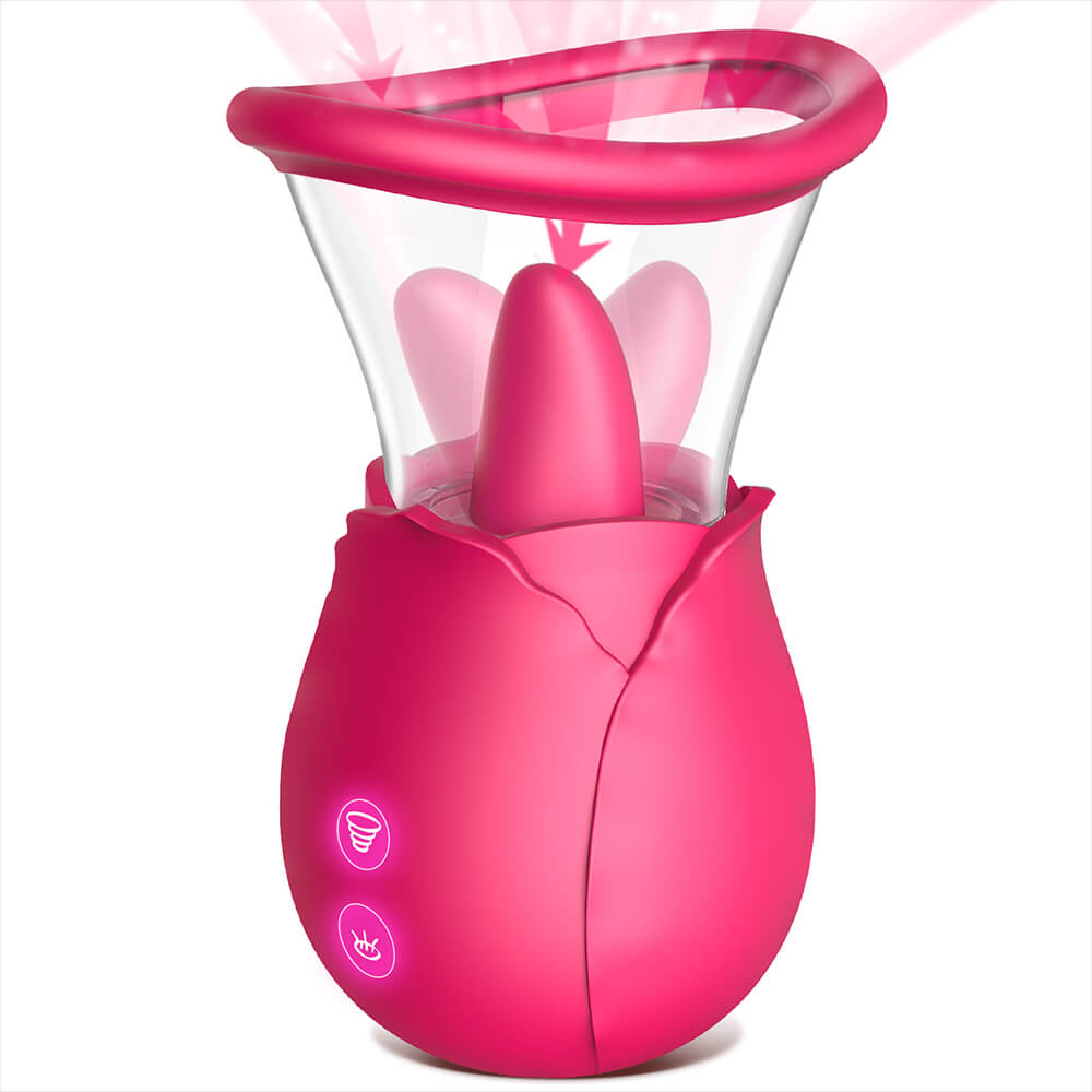 Adorime 2 in 1 Licking and Sucking Rose Stimulator for Adult Women image