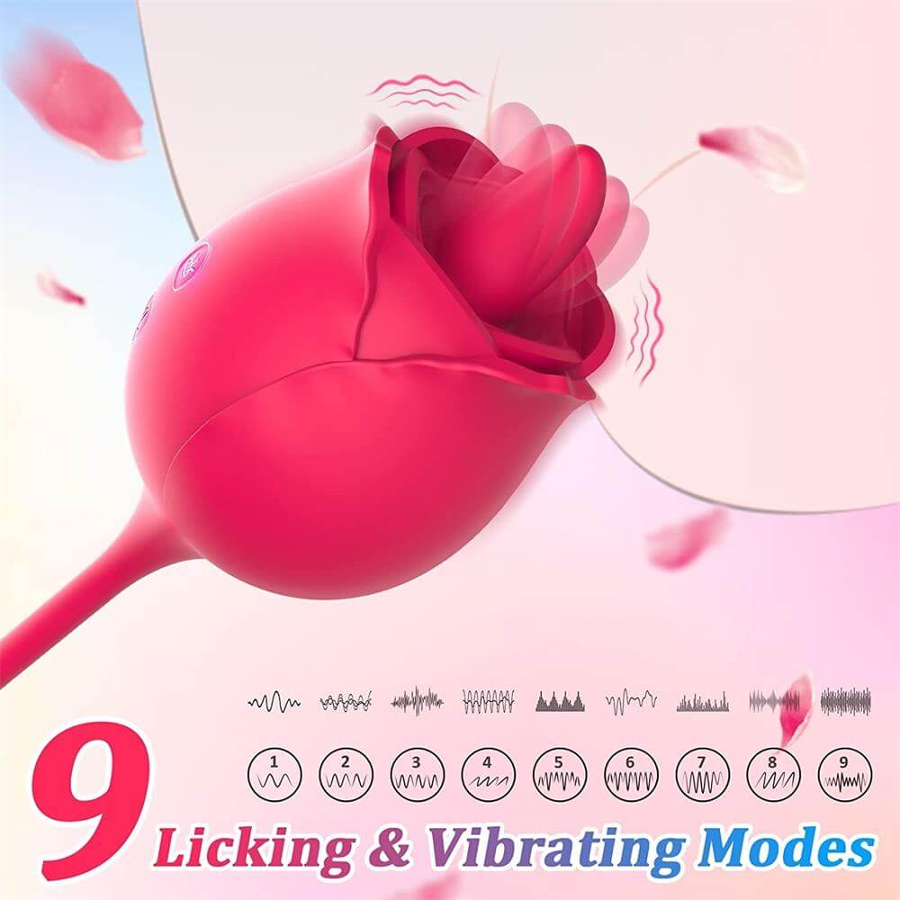  rose Tongue Licking Toy | G Spot Dildo Vibrator | Adorime