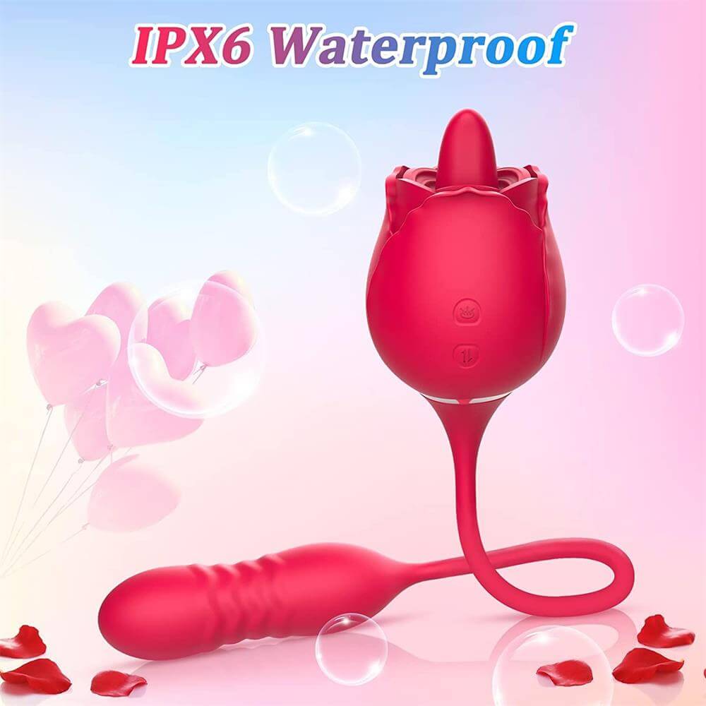  rose Tongue Licking Toy | G Spot Dildo Vibrator | Adorime