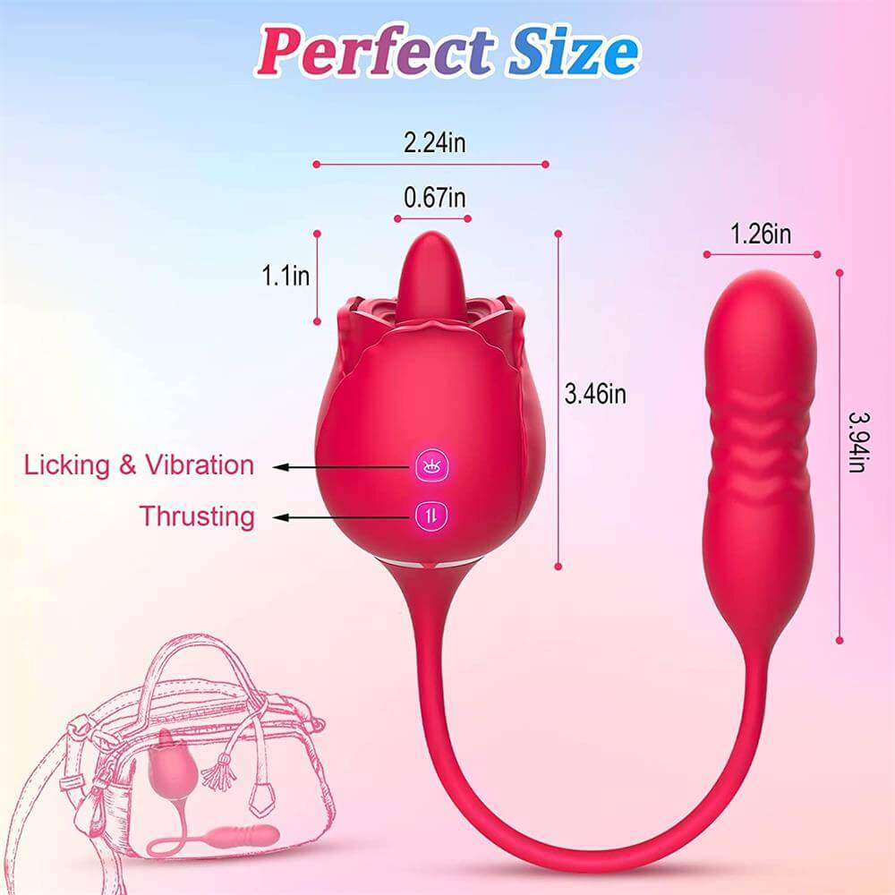 Rose Tongue Licking Toy | G Spot Dildo Vibrator | Adorime