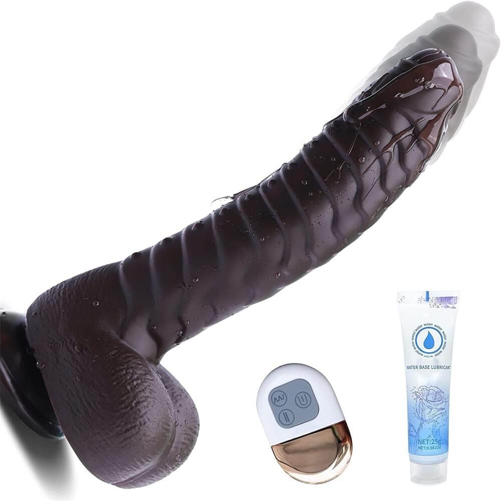 Thrusting Black Dildo | Suction Cup Black Dildo | Adorime