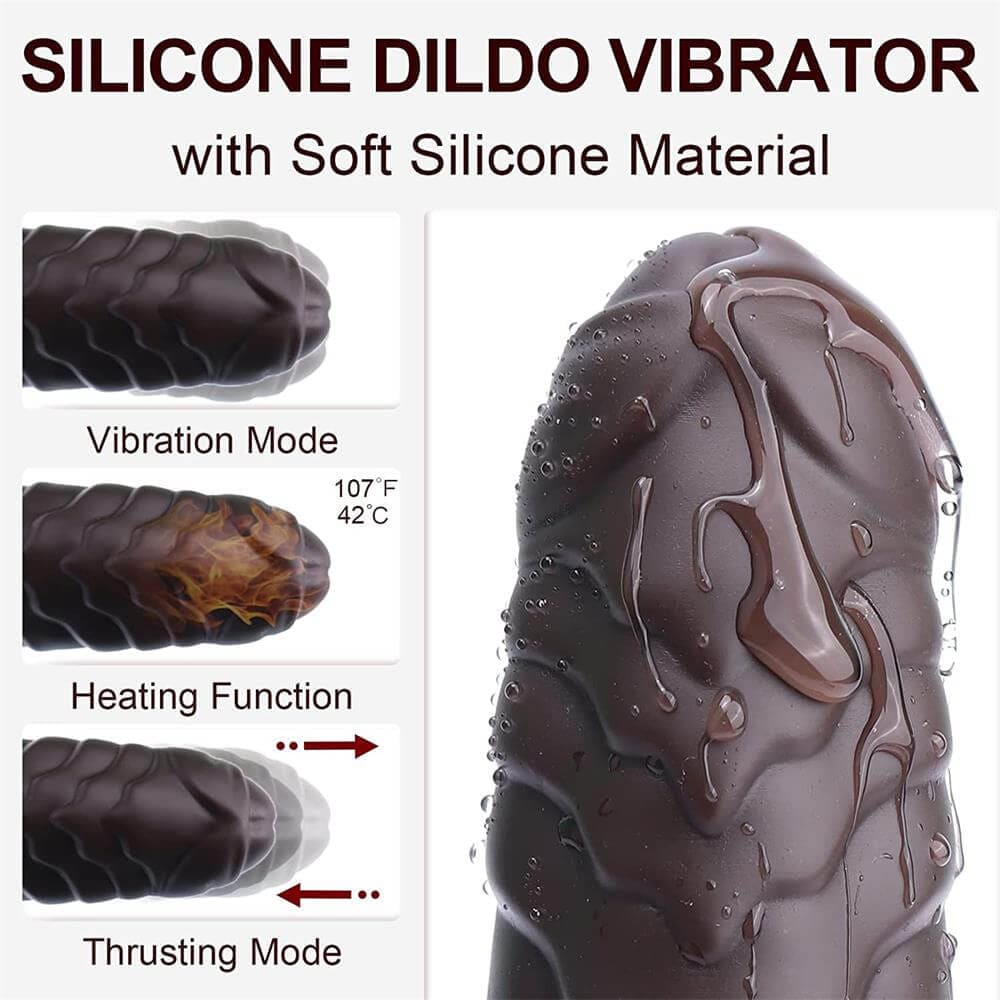 Thrusting Black Dildo | Suction Cup Black Dildo | Adorime