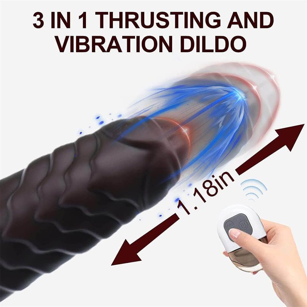 Thrusting Black Dildo | Suction Cup Black Dildo | Adorime