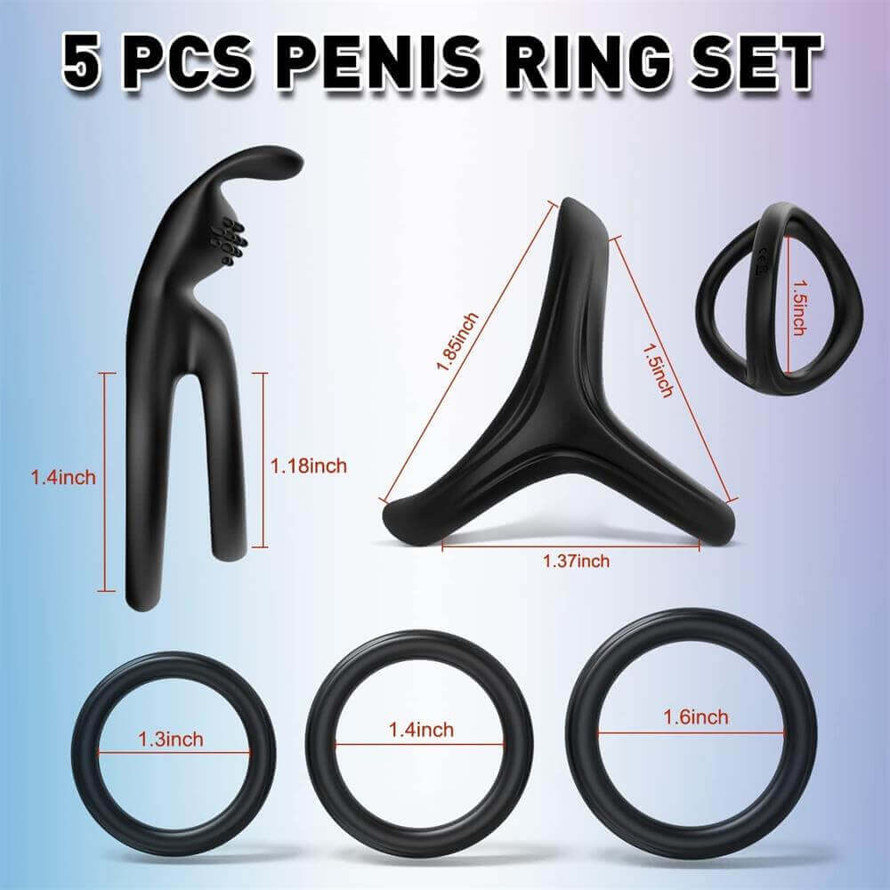 Silicone Cock Ring Set | Stretchy Cock Rings Set | Adorime