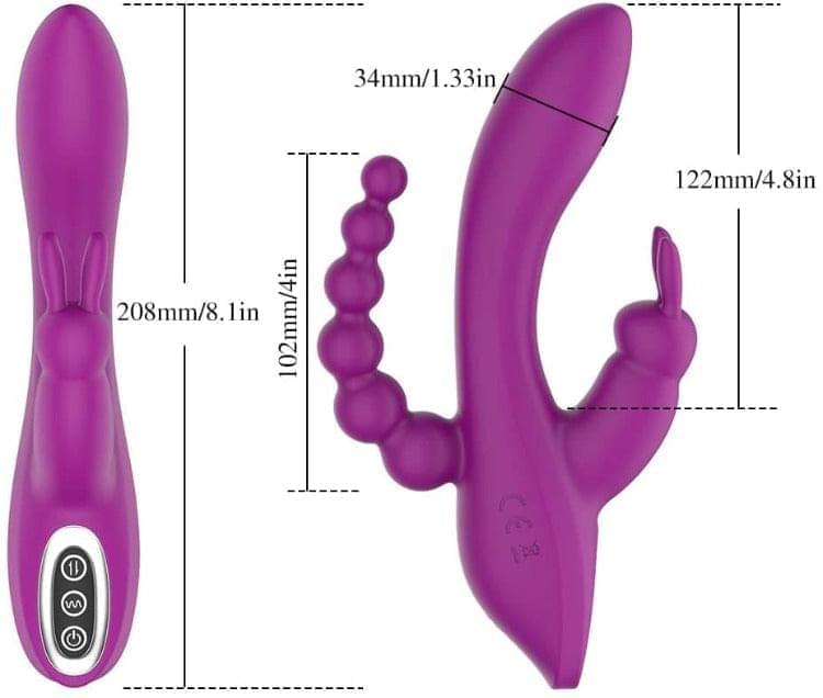 Rabbit Anal Dildo Vibrator | Purple Rabbit Vibrator | Adorime